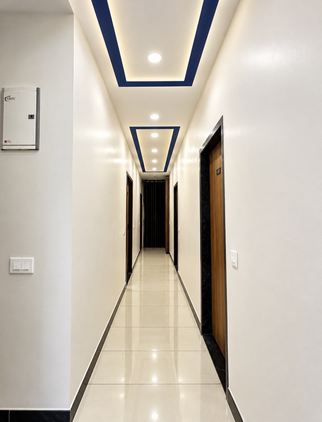 Granite guest staircase and elevator access across all hotel floors